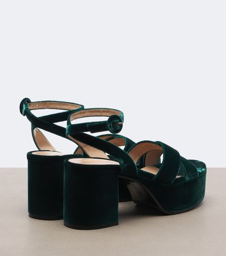 Sandalias con plataforma de terciopelo - Gianvito Rossi - Modalova
