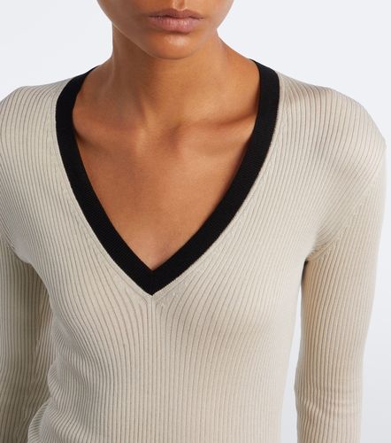 Pullover in seta e cotone a coste - Fendi - Modalova