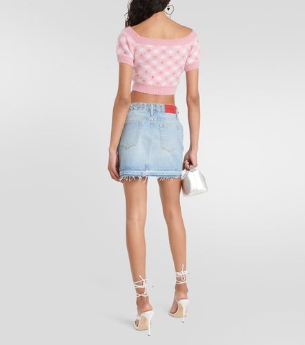 Embellished denim miniskirt - Alessandra Rich - Modalova