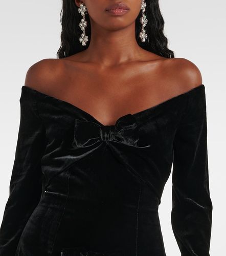 Abito lungo in velluto off-shoulder - Alessandra Rich - Modalova
