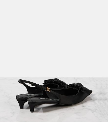 Pumps slingback in satin con fiocco - Dolce&Gabbana - Modalova