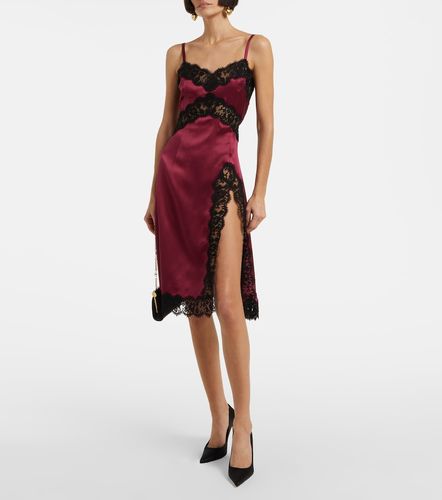 Abito midi in misto seta e cotone - Dolce&Gabbana - Modalova