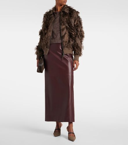 Gonna lunga in pelle - Brunello Cucinelli - Modalova
