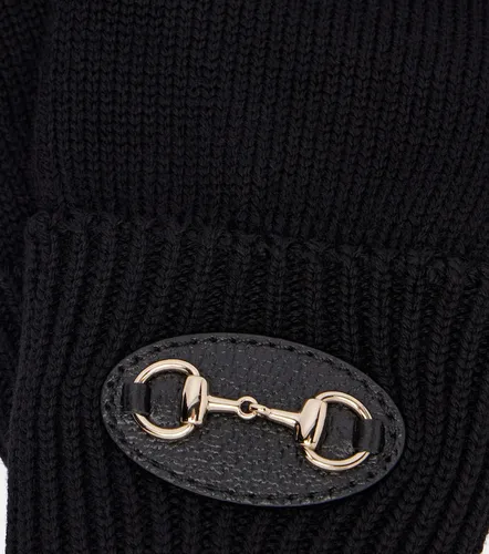 Horsebit ribbed-knit wool gloves - Gucci - Modalova