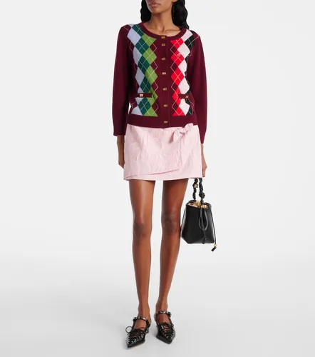 Argyle wool and cashmere cardigan - Ganni - Modalova