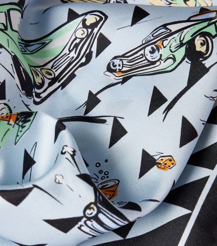 Sciarpa in twill di seta con stampa - Prada - Modalova