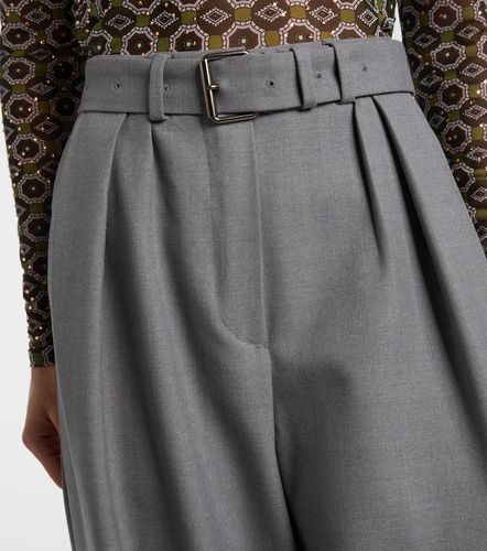 Belted wool-blend wide-leg pants - Dries Van Noten - Modalova