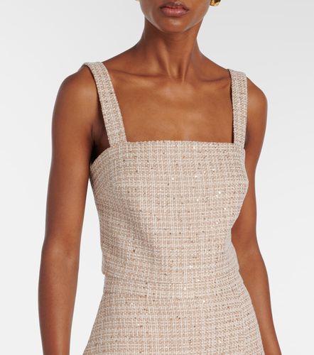 Checked sequined tweed crop top - Elie Saab - Modalova