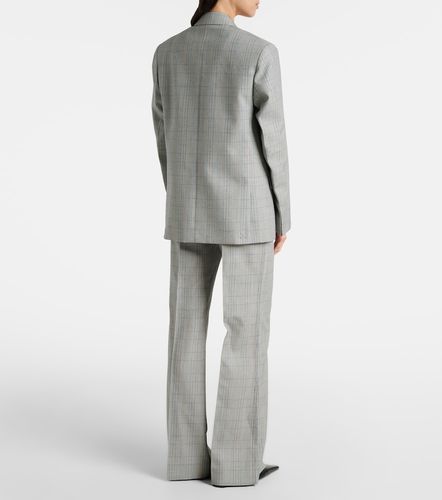 Checked virgin wool flared pants - Victoria Beckham - Modalova