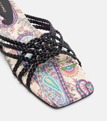 Sandali in pelle con stampa e canvas - Etro - Modalova