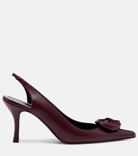 Floral-applique leather slingback pumps - Magda Butrym - Modalova