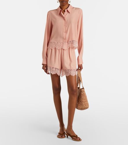 Camisa de seda con encaje floral - Stella McCartney - Modalova