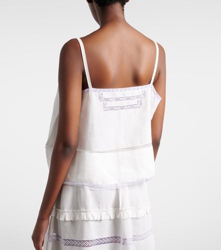 Prada Lace-trimmed linen top - Prada - Modalova