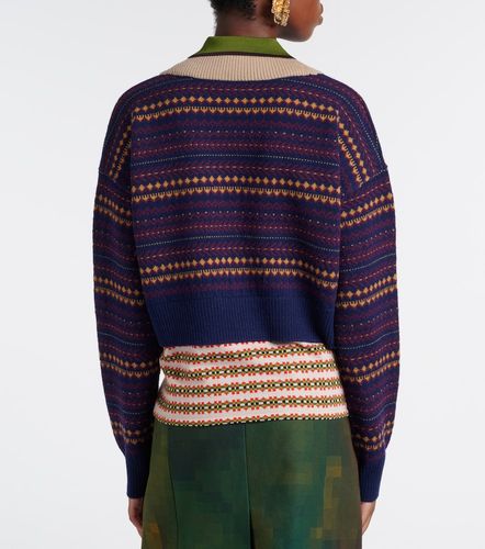 Pullover polo in misto lana jacquard - Dries Van Noten - Modalova