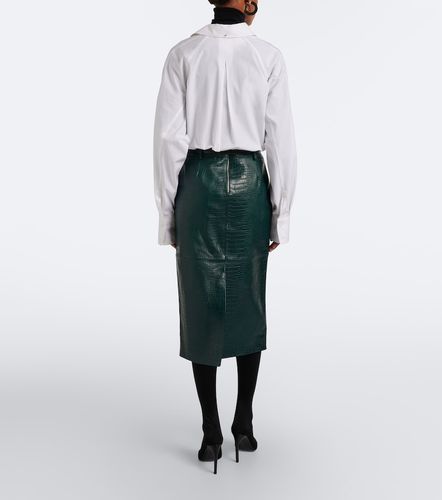Taney croc-effect leather pencil skirt - The Frankie Shop - Modalova