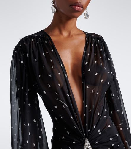 Embellished sheer silk chiffon maxi dress - Dolce&Gabbana - Modalova