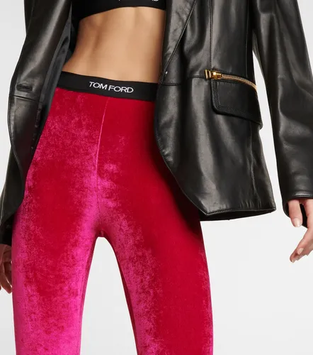 Leggings de terciopelo con logo - Tom Ford - Modalova