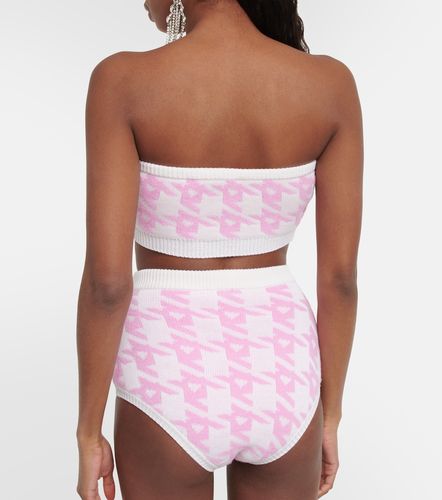 Houndstooth wool-blend bandeau top - Area - Modalova