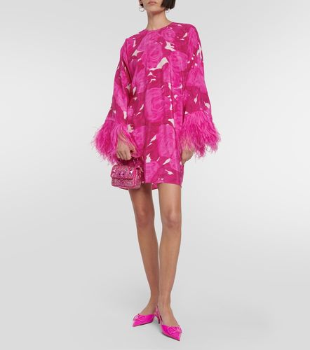 Minikleid aus Seide mit Federn - Valentino - Modalova