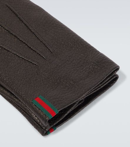 Handschuhe Web Stripe aus Leder - Gucci - Modalova
