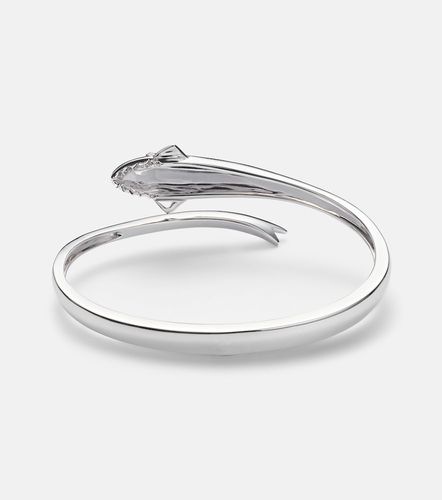 Requin 9kt white gold bangle with diamonds - Yvonne Leon - Modalova