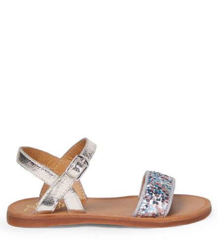 Sandalias Plagette Buckle de piel con glitter - Pom d'Api - Modalova