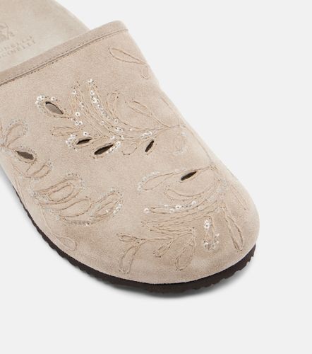 Sequined suede slides - Brunello Cucinelli - Modalova