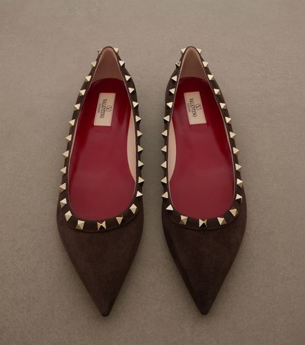 Rockstud suede ballet flats - Valentino Garavani - Modalova
