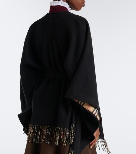 Check fringed wool cape - Burberry - Modalova