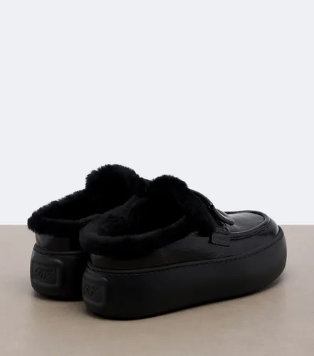 Mules con plataforma de piel con borrego - Roger Vivier - Modalova