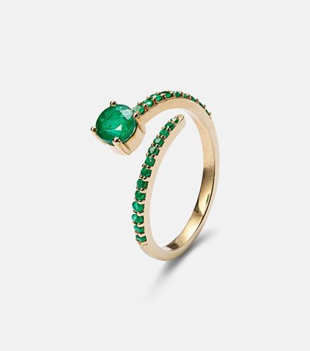 Anillo Grass Seed de oro de 18 ct con esmeraldas - Ileana Makri - Modalova