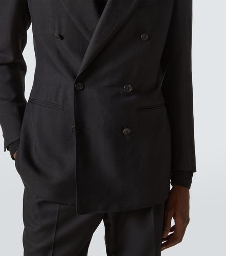 Double-breasted silk blazer - Saman Amel - Modalova
