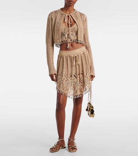 Crochet embellished lame crop top - Rabanne - Modalova