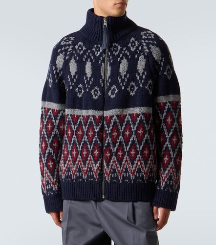 Cárdigan de lana en jacquard con cremallera - Loewe - Modalova