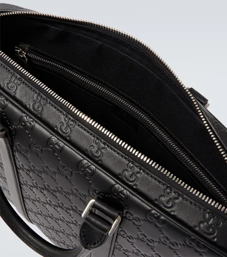 GG Emblem debossed leather briefcase - Gucci - Modalova