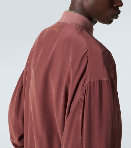 Oversized silk poplin blouson jacket - Versace - Modalova