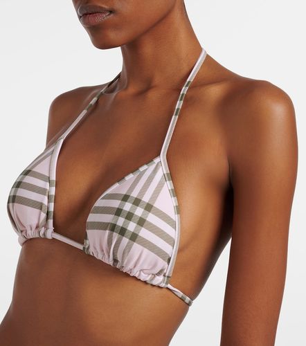 Top de bikini con Check - Burberry - Modalova
