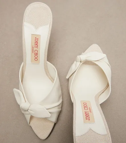 Livi leather-trimmed canvas wedge mules - Jimmy Choo - Modalova