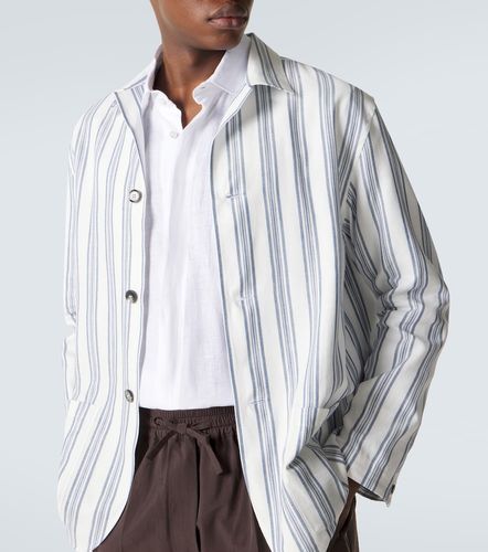 Blazer in cotone e lino a righe - Brioni - Modalova