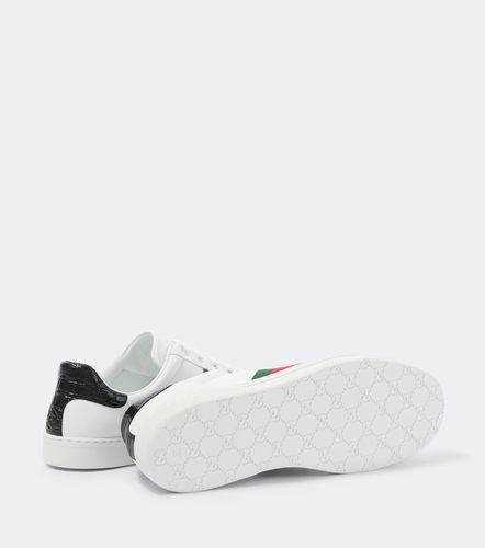 Sneakers Ace Web Stripe in pelle - Gucci - Modalova