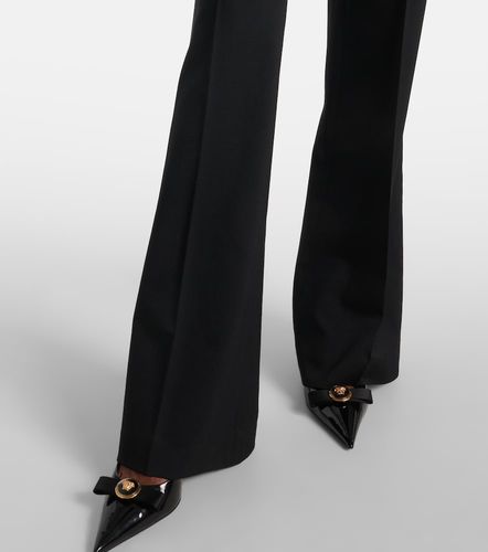 High-rise wool-blend flared pants - Versace - Modalova