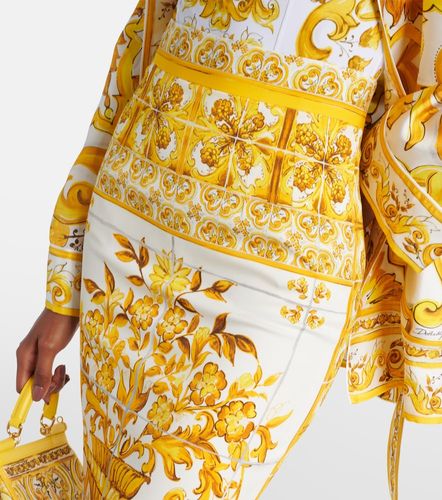 Gonna midi Majolica in misto seta - Dolce&Gabbana - Modalova