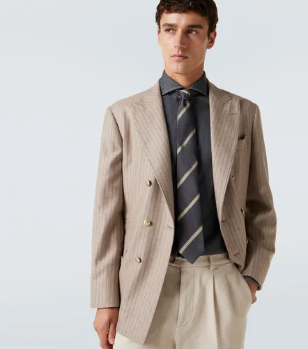 Corbata de seda a rayas - Brunello Cucinelli - Modalova
