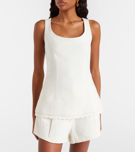 Tank top Effi de lino festoneado - Posse - Modalova