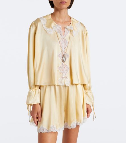 Chloé Blusa de satén de seda con encaje - Chloe - Modalova