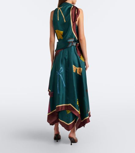 Alémais Bedrucktes Midikleid Rosette aus Seiden-Twill - Alemais - Modalova