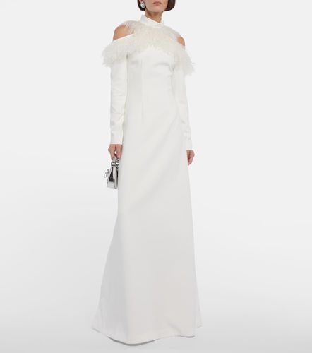 Abito da sposa in crêpe con piume - Christopher Kane - Modalova