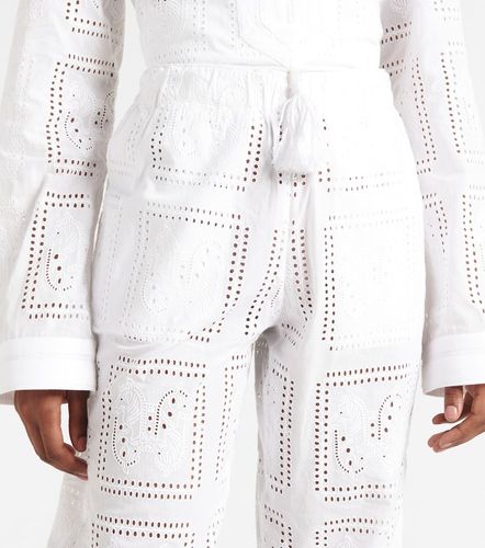 Pantaloni cropped in cotone con ricamo - Tory Burch - Modalova