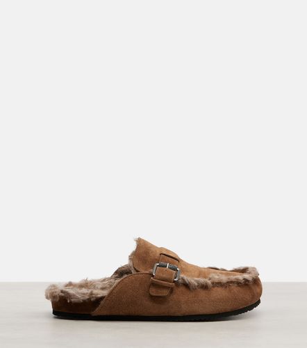 Monili shearling-lined suede mules - Brunello Cucinelli - Modalova