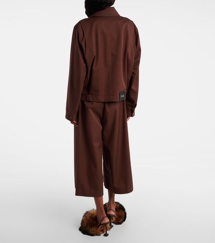 Chaqueta de sarga de algodón y seda con cinturón - Loewe - Modalova